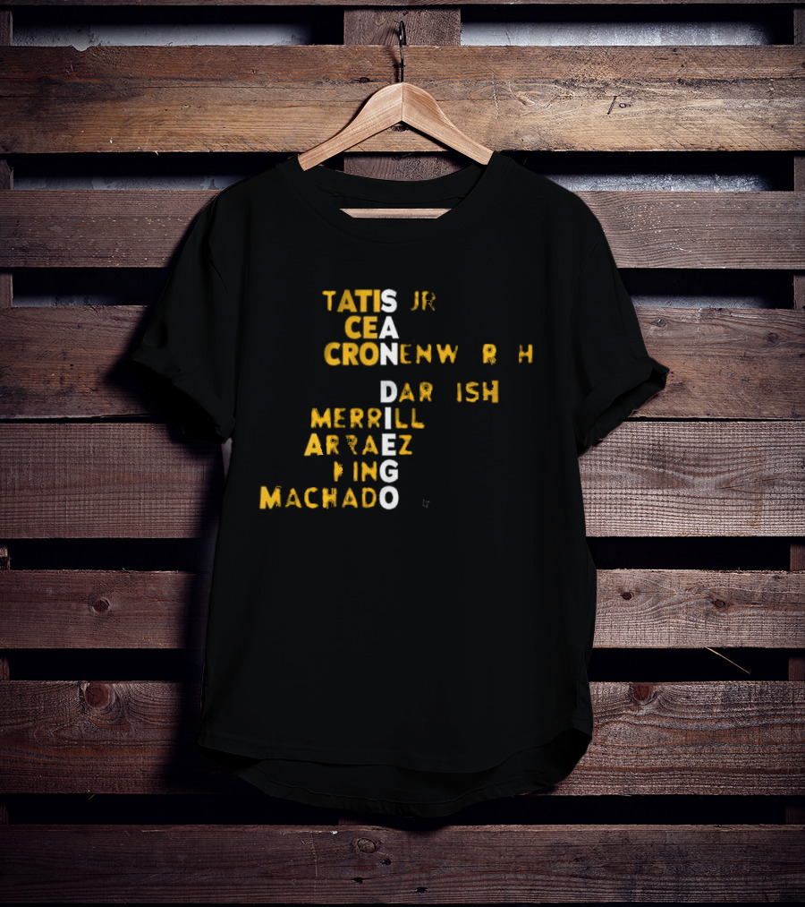 San Diego 2025 Tatis Jr Machado Darvish Merrill Arraez Cronenworth Engel黄 T-Shirt