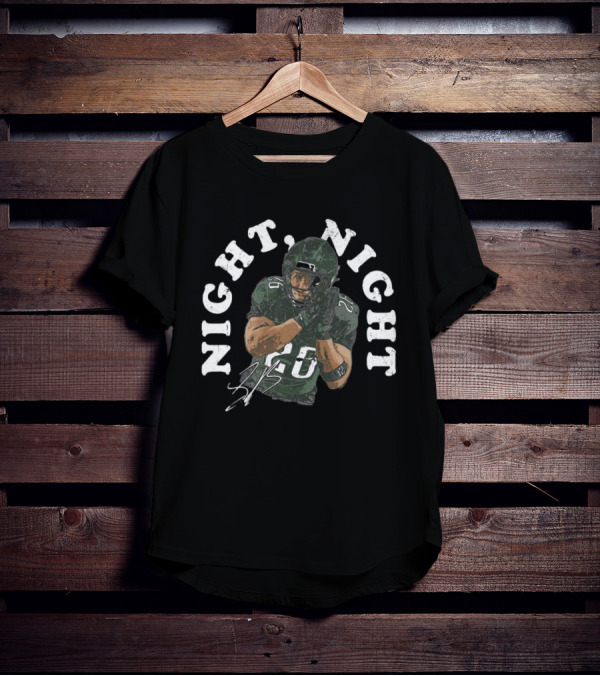 Saquon Barkley Night Night 26 Vintage Signature NFL Football Graphic T-Shirt