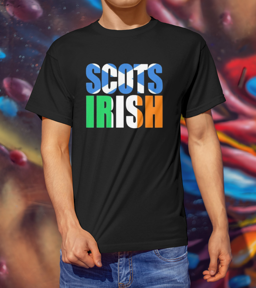 Scots Irish Flag Scottish Saltire Irish Tricolor T-Shirt