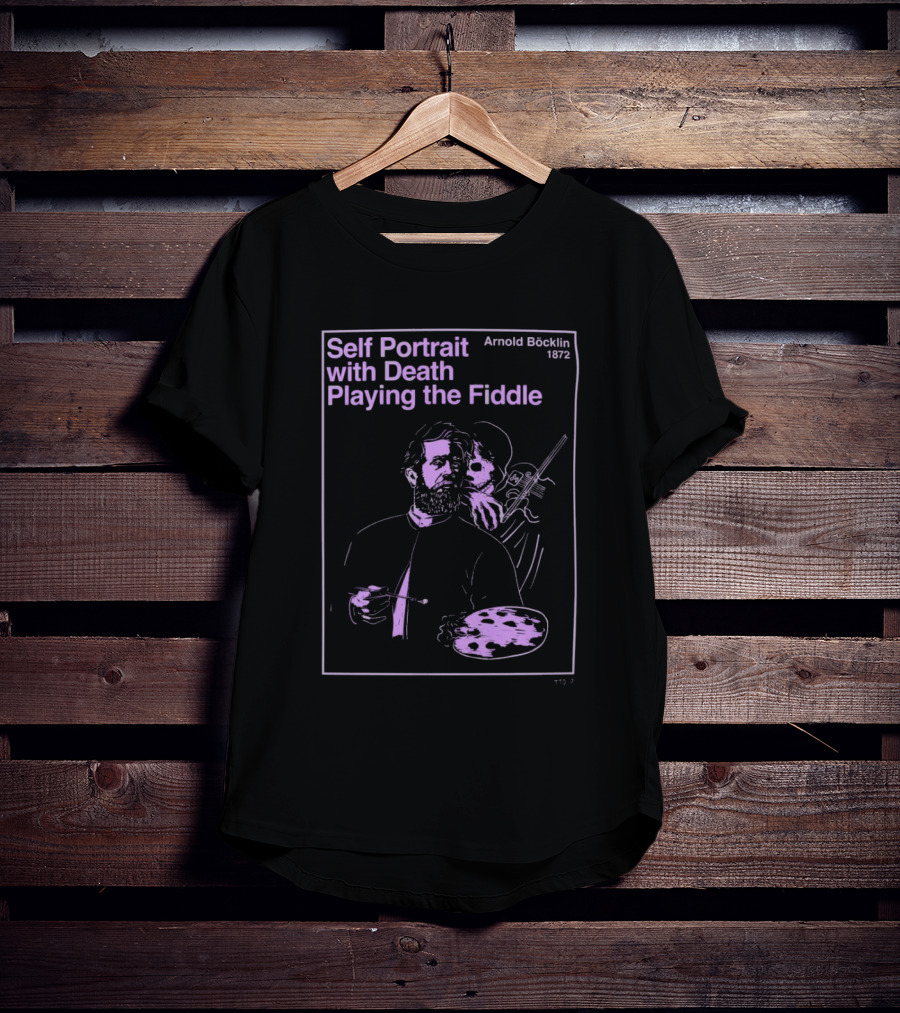 Self Portrait With Death Playing The Fiddle Arnold Böcklin 1872 T-Shirt