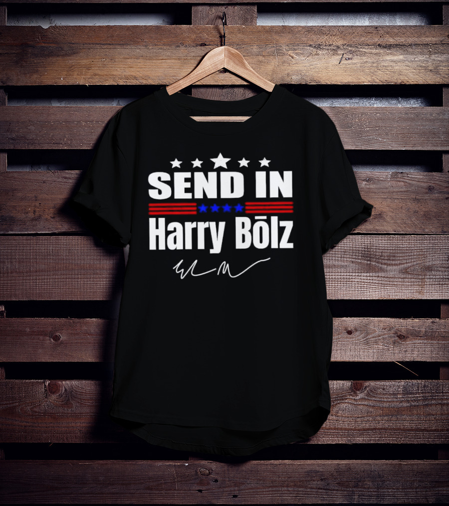 Send In Harry Bölz Signature USA Stripes Flags Stars T-Shirt