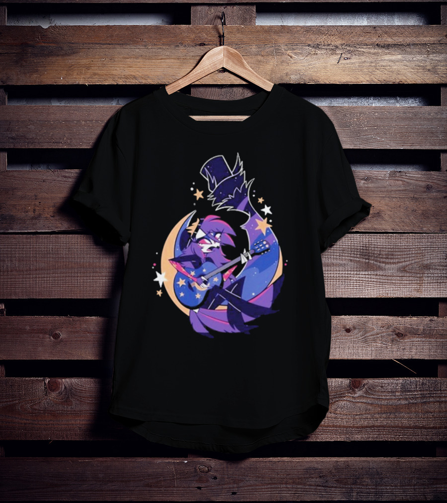 Sharkrobot I Will Be Okay Celestial Guitarist Fox In Top Hat With Stars And Moon T-Shirt