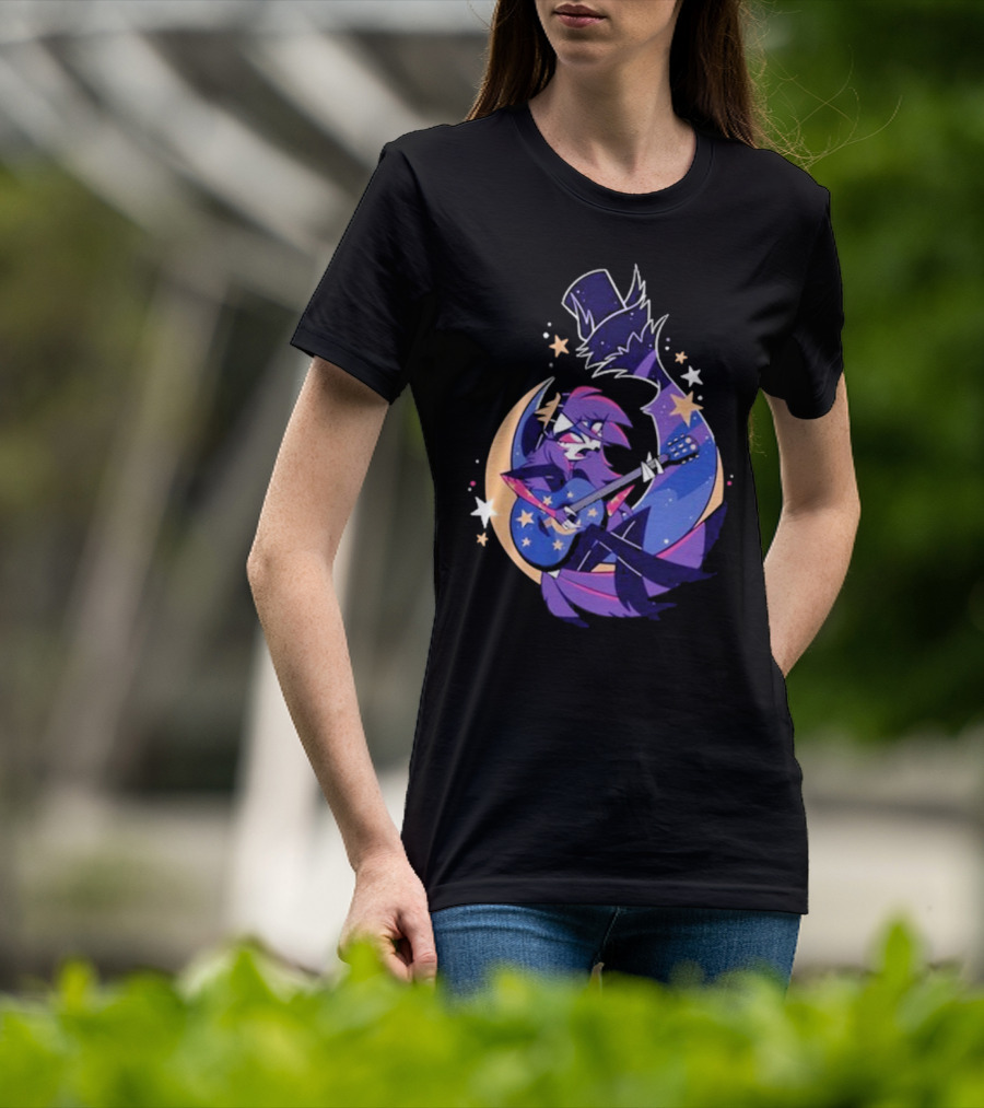 Sharkrobot I Will Be Okay Celestial Guitarist Fox In Top Hat With Stars And Moon T-Shirt