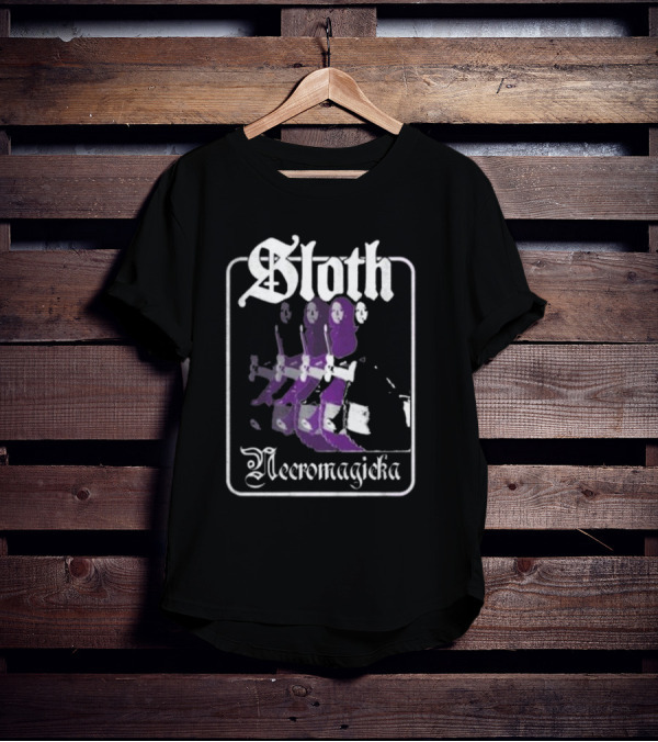 Sloth Necromagicka Gothic Cartoon Duel Swordsman Art T-Shirt