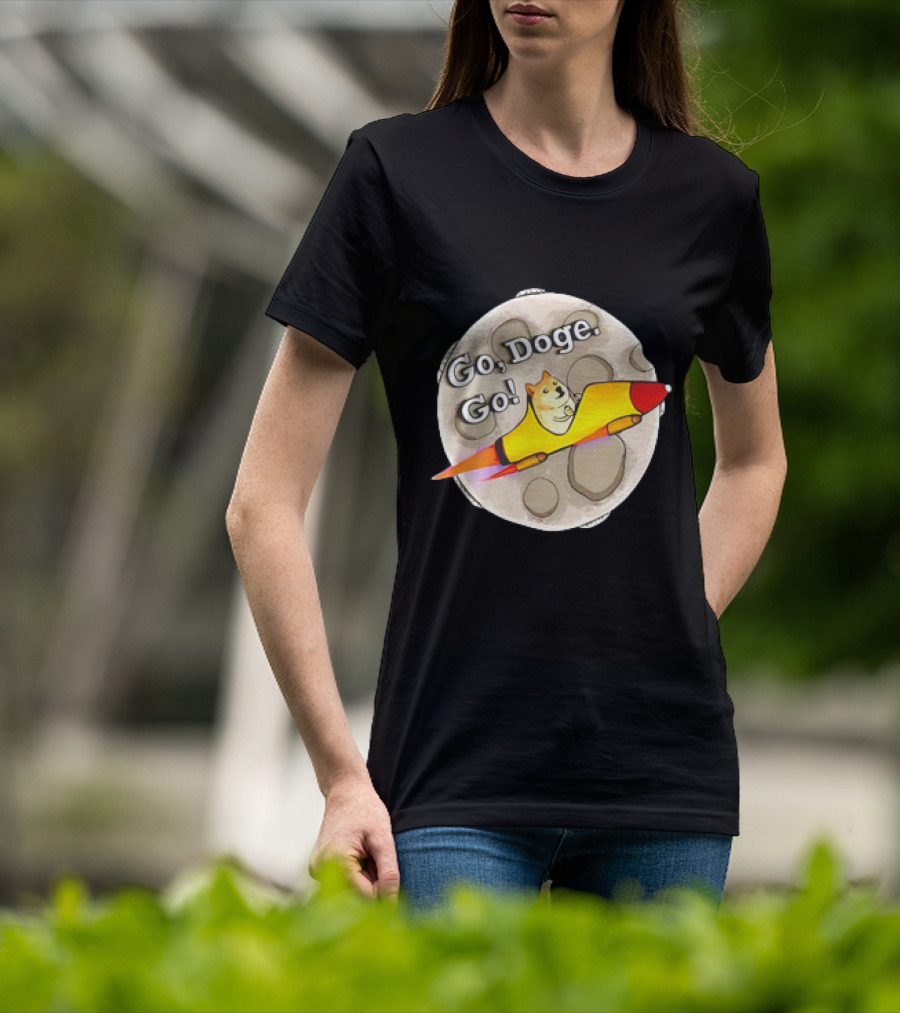 Go Doge Go Rocket Shiba Inu Moon Adventure T-Shirt