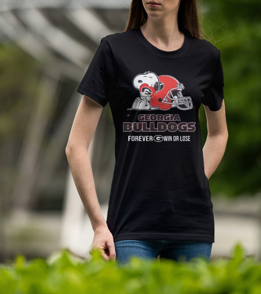 Georgia Bulldogs Snoopy Forever Win Or Lose T-Shirt