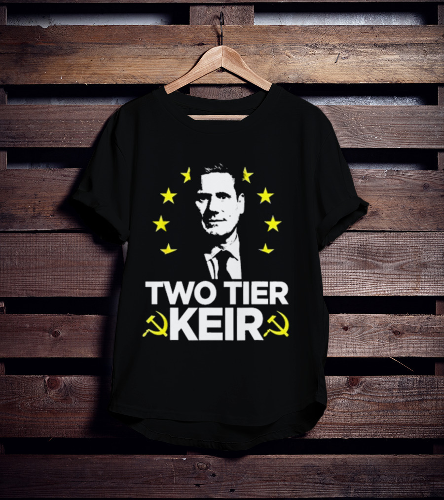 Euro Stars Circle Face Two Tier Keir Hammer Sickle T-Shirt