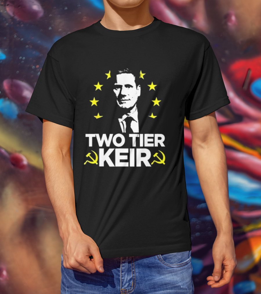 Euro Stars Circle Face Two Tier Keir Hammer Sickle T-Shirt
