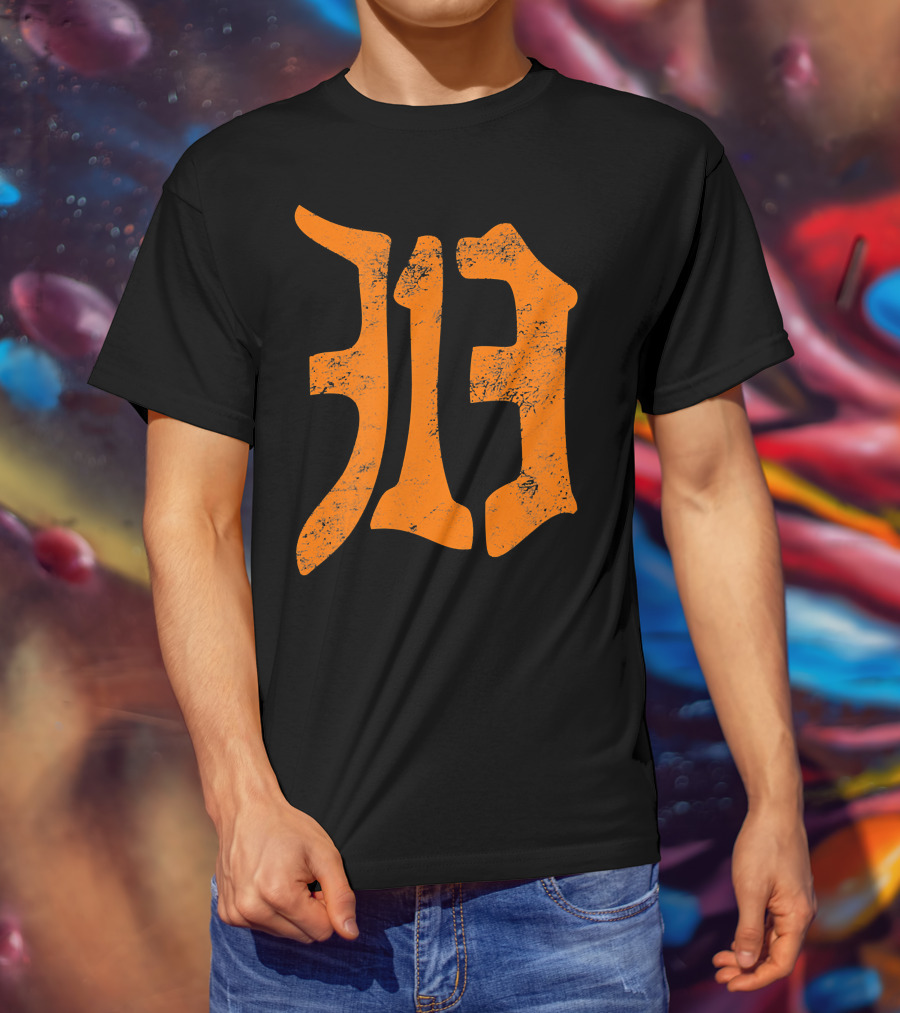 313 Detroit Michigan Vintage Old English D Area Code T-Shirt