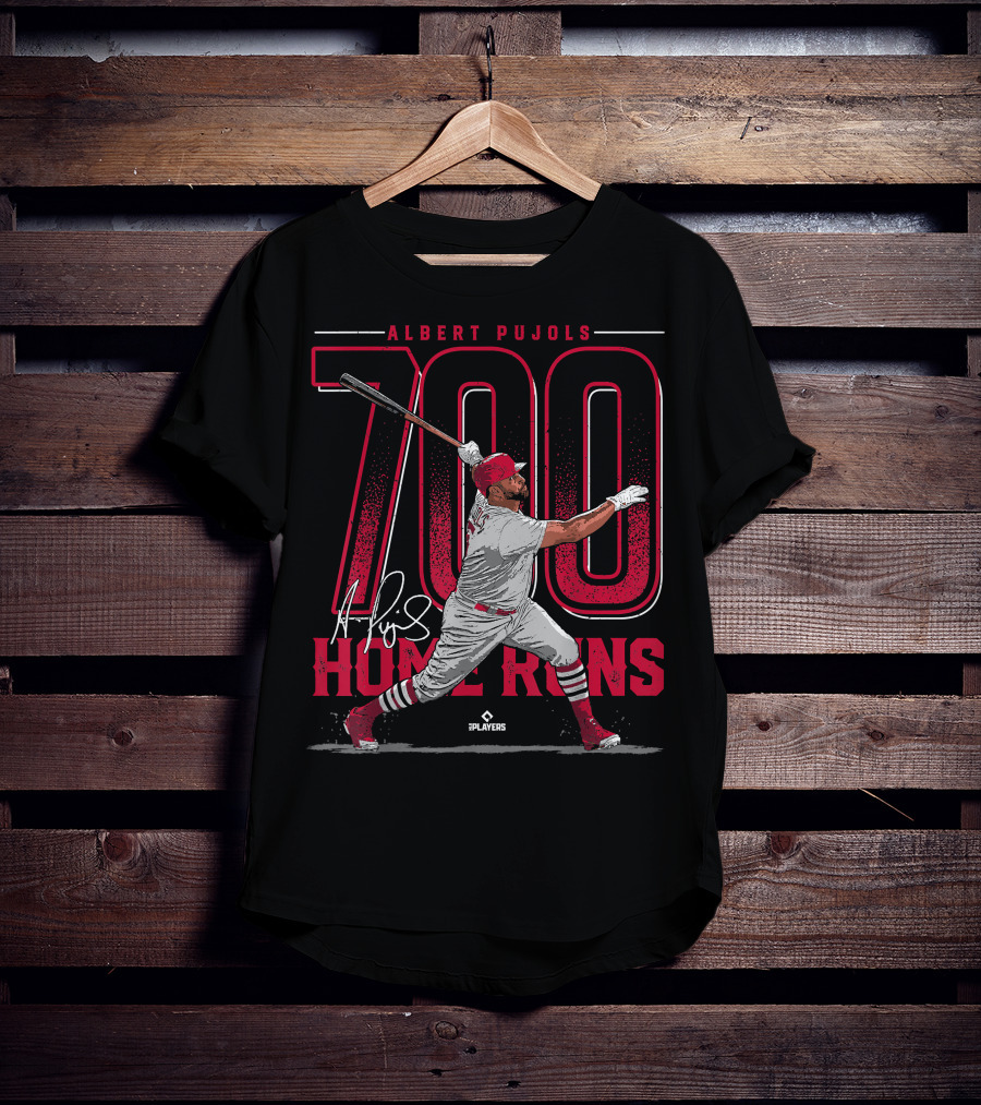 Albert Pujols 700 Home Runs St Louis Baseball MLBPA Players T-Shirt
