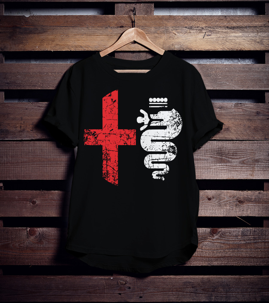 Alfa Car Drivers Stylish Grunge Red Cross Serpent T-Shirt