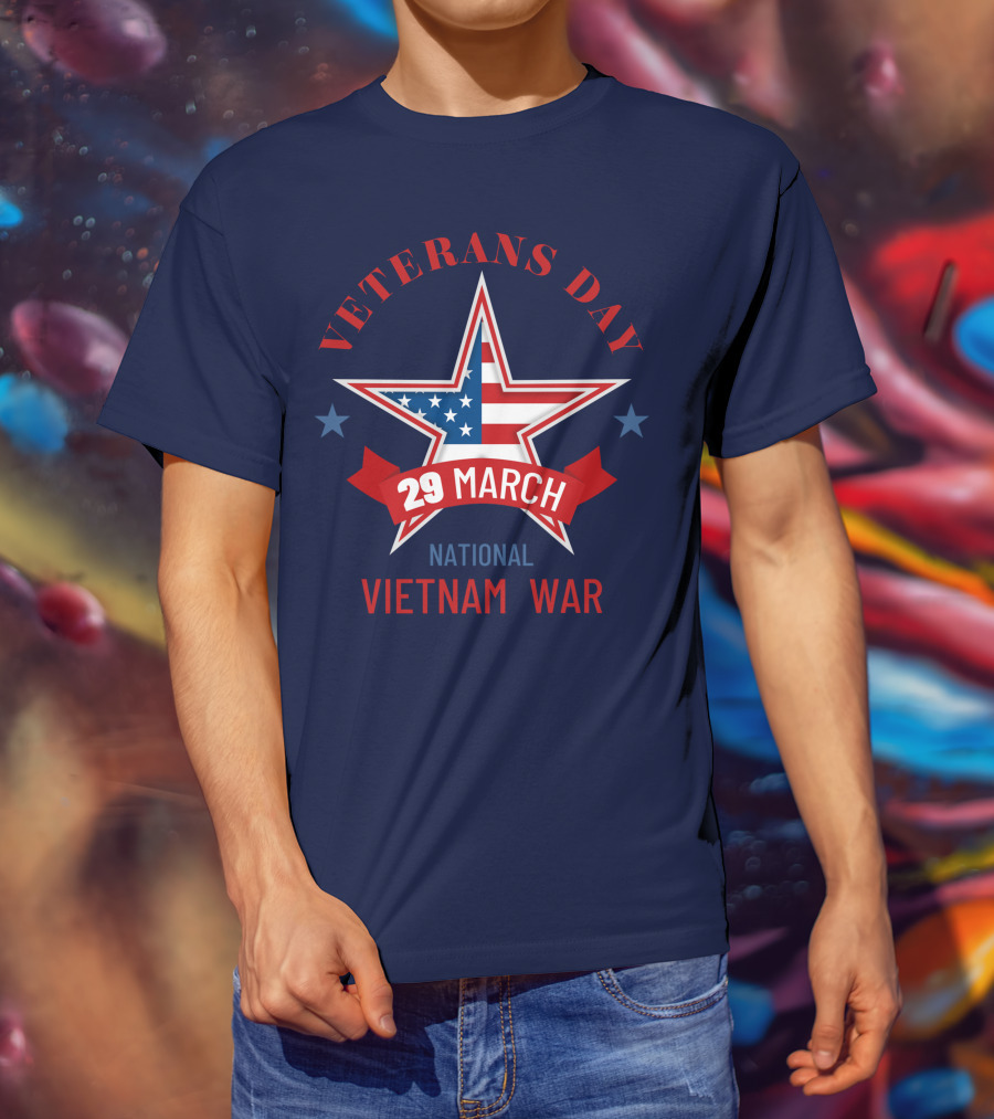 Veterans Day 29 March National Vietnam War USA Flag Star T-Shirt