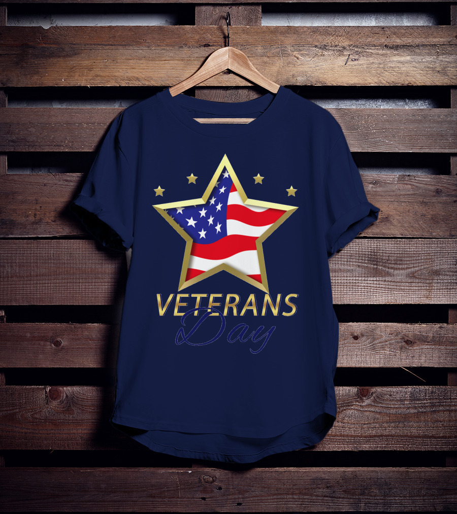 American Star And Stripes Veterans Day T-Shirt