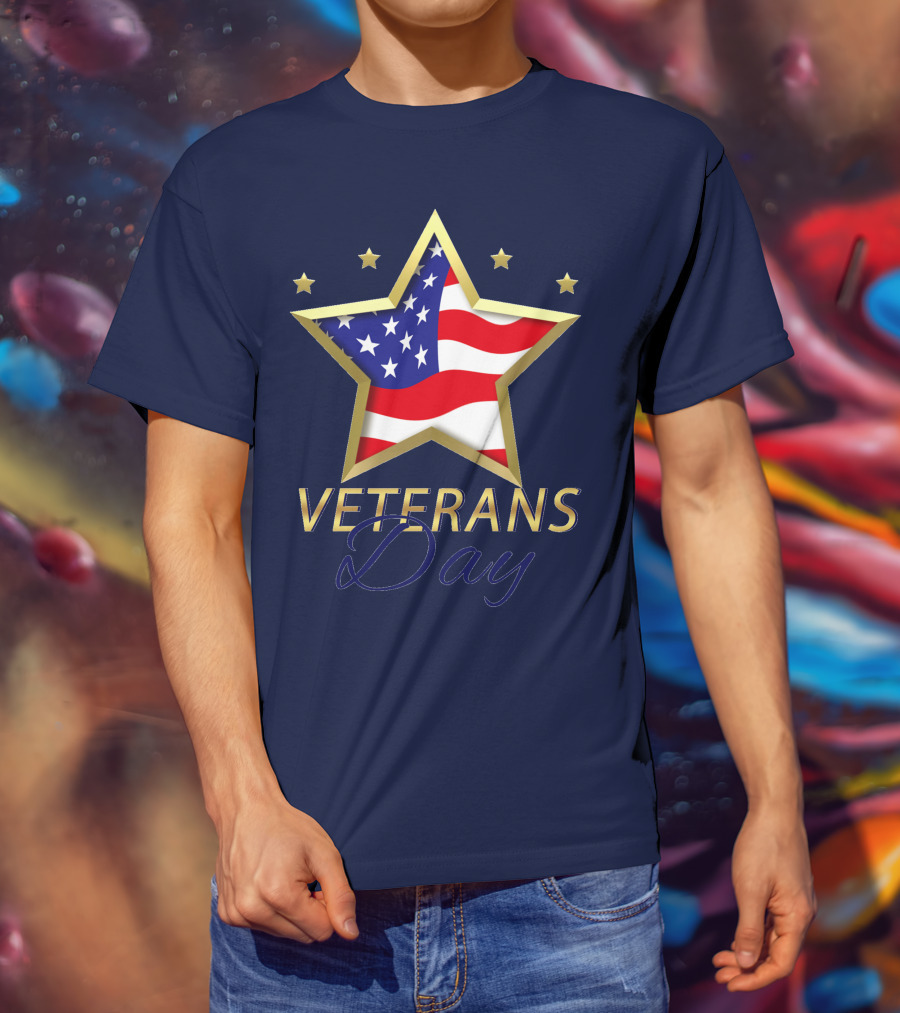 American Star And Stripes Veterans Day T-Shirt