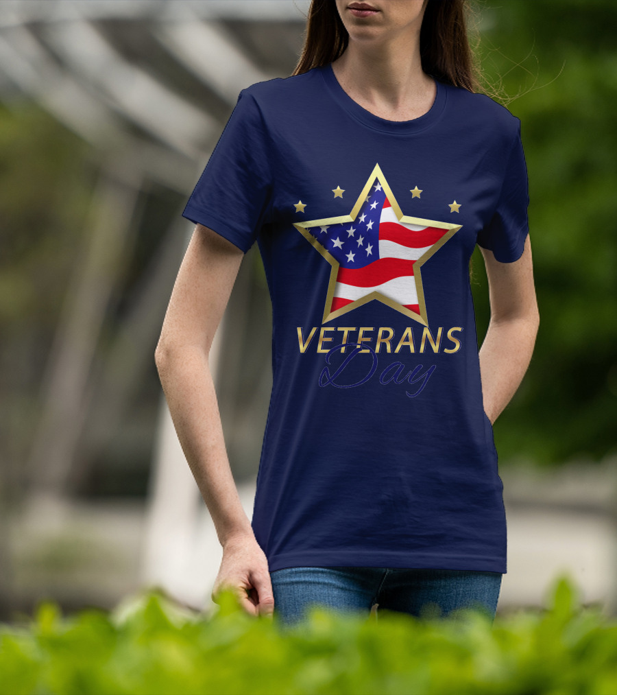 American Star And Stripes Veterans Day T-Shirt