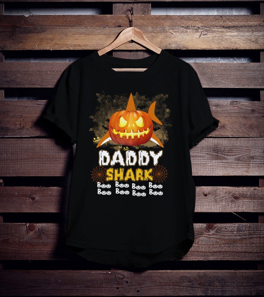 Daddy Shark Halloween Pumpkin Boo T-Shirt
