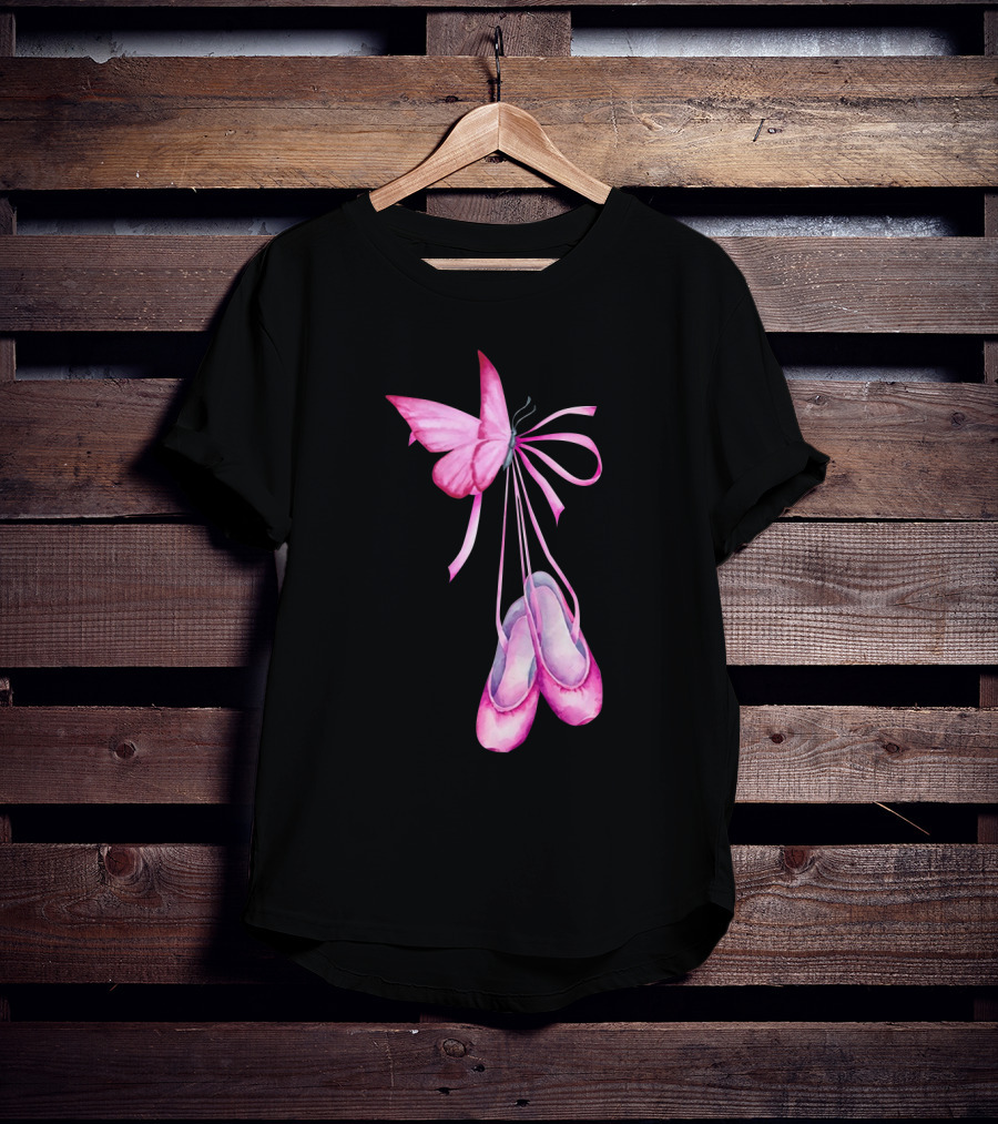 Ballet Shoes Pink Butterfly Ballet T-Shirt