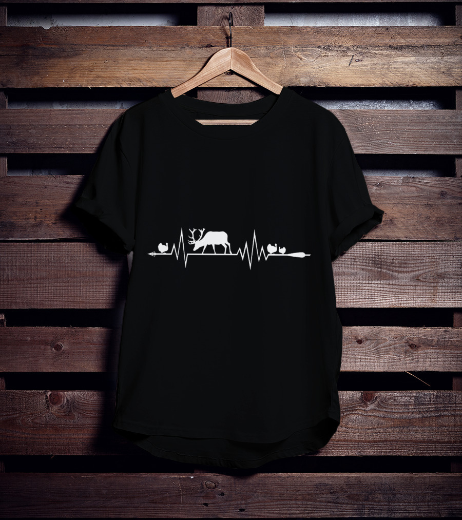 Bow Hunting Heartbeat With Deer And Arrow T-Shirt