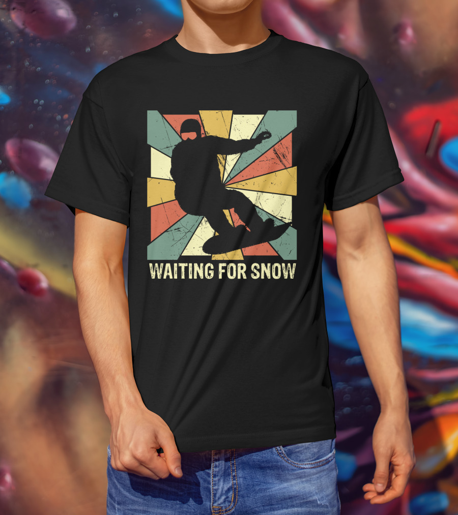 Waiting For Snow Vintage Snowboarding T-Shirt