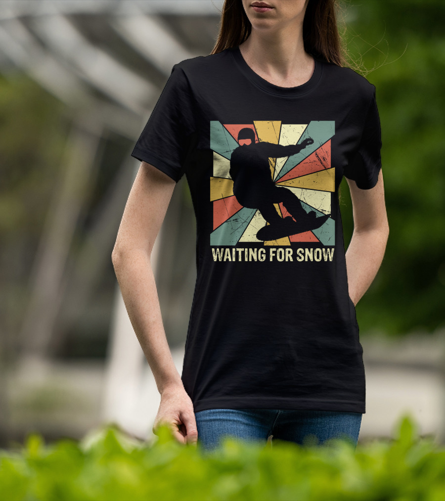 Waiting For Snow Vintage Snowboarding T-Shirt