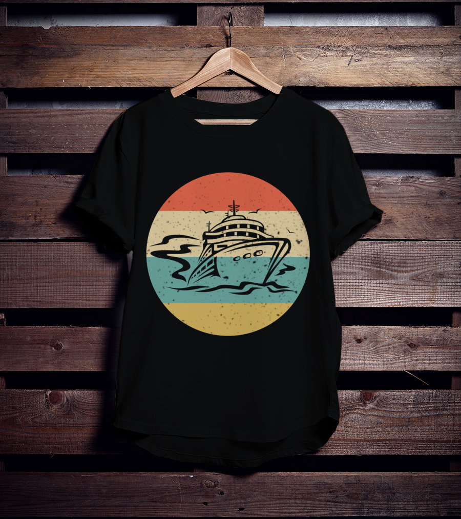 Retro Cruise Ship Vintage Ocean Adventure T-Shirt