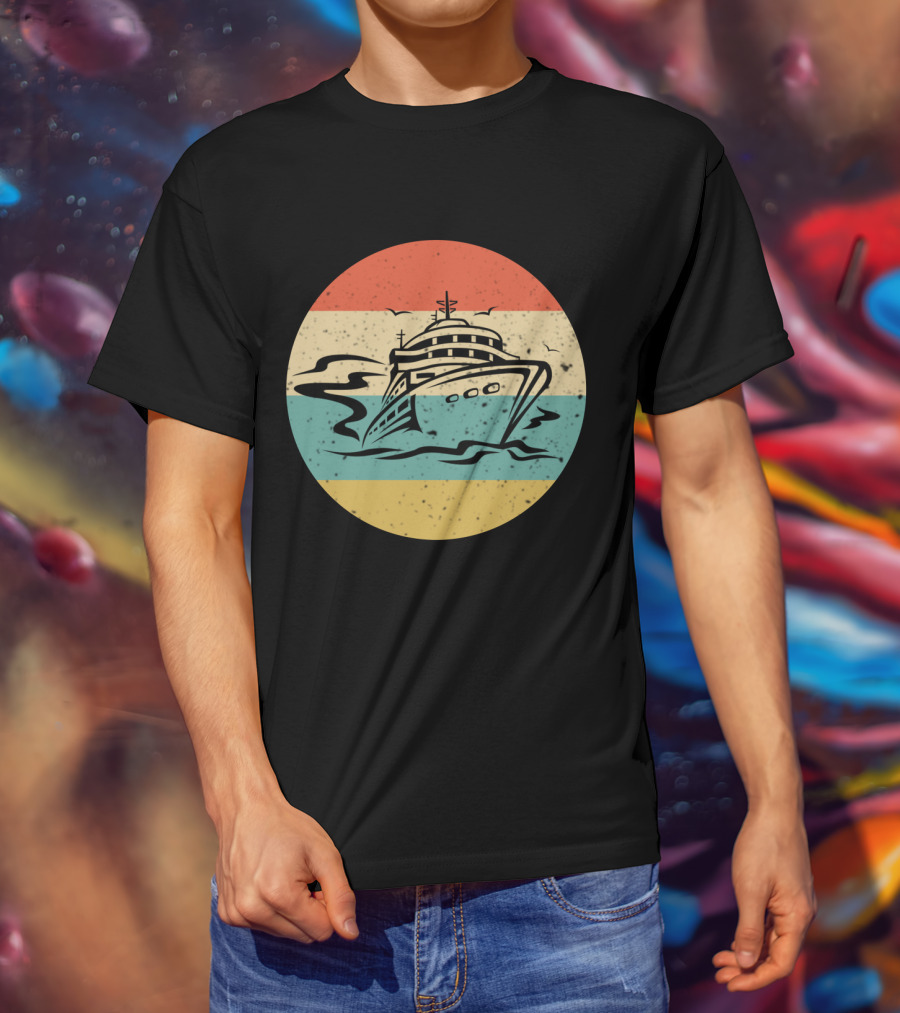 Retro Cruise Ship Vintage Ocean Adventure T-Shirt