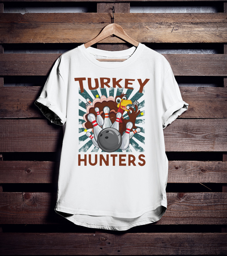 Turkey Bowling Pins Hunters Strikes T-Shirt