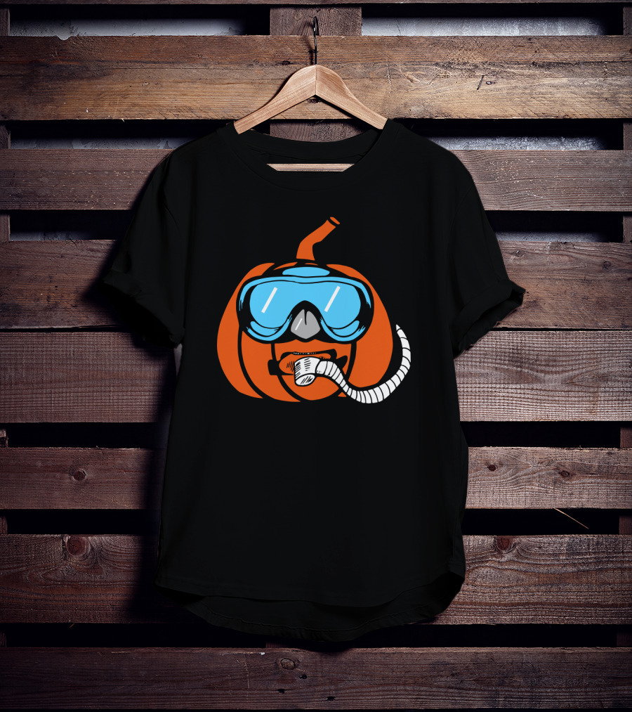 Scuba Pumpkin Halloween Snorkeling Mask T-Shirt