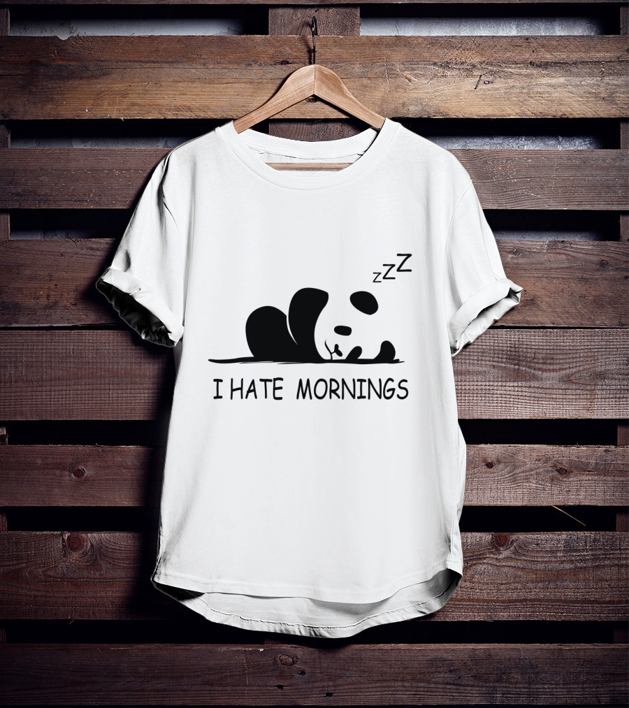 I Hate Mornings Sleeping Panda ZZZ T-Shirt