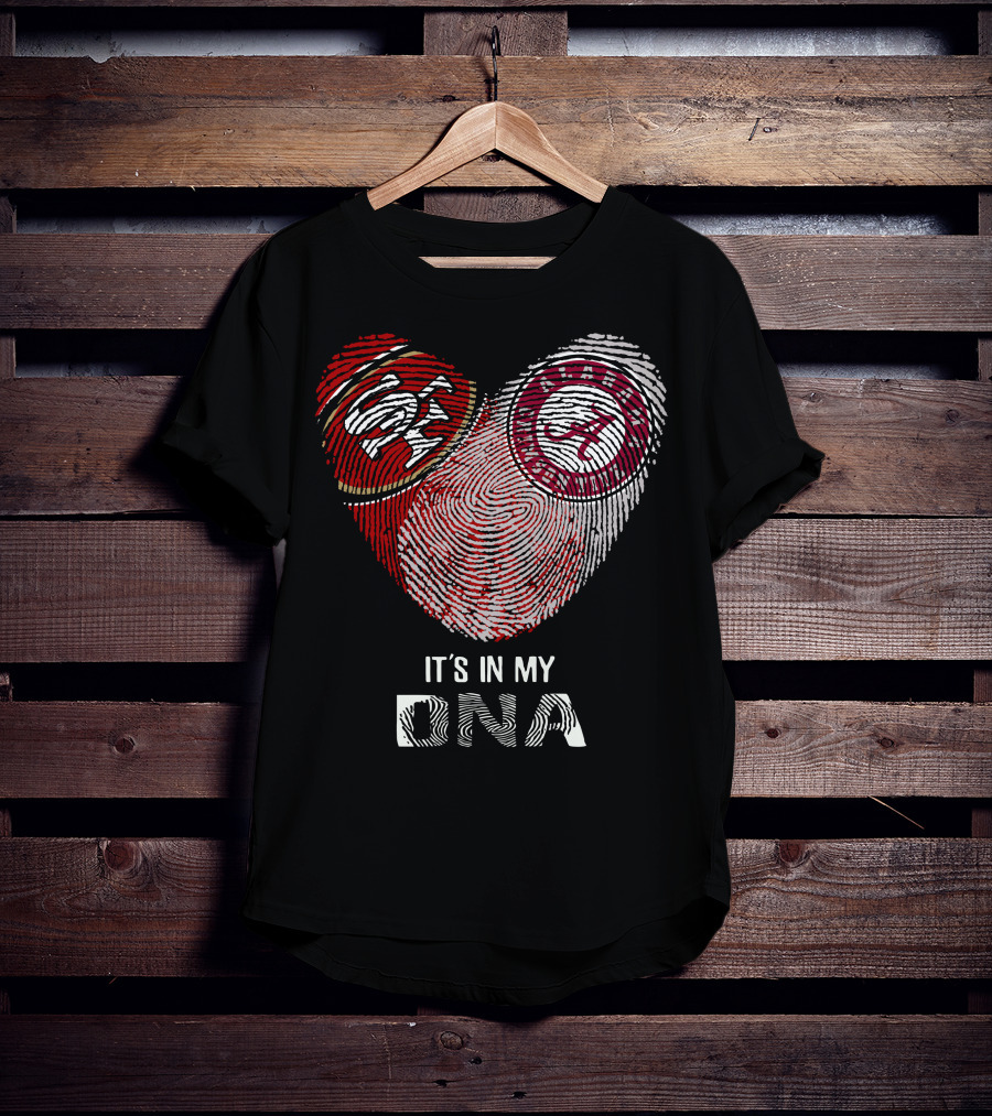 49ers Alabama It's In My Dna Fingerprint Heart T-Shirt