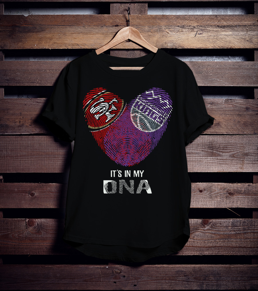 49Ers Sacramento Kings Heart Fingerprint It's In My DNA T-Shirt