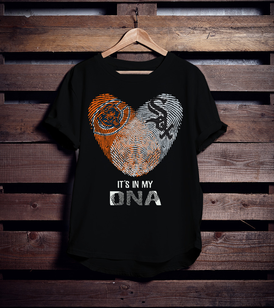 Bears White Sox It’s In My DNA Fingerprint Heart T-Shirt