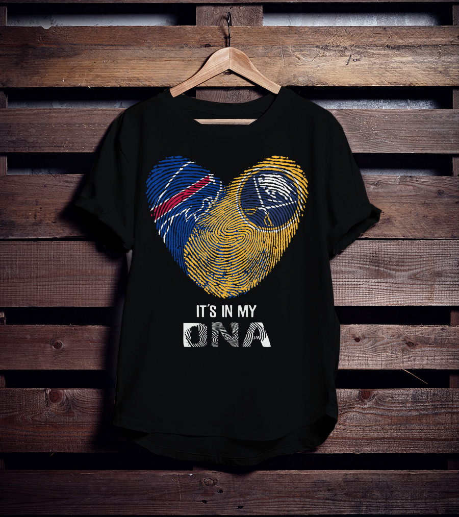 Bills Sabres Heart Fingerprint It's In My DNA T-Shirt