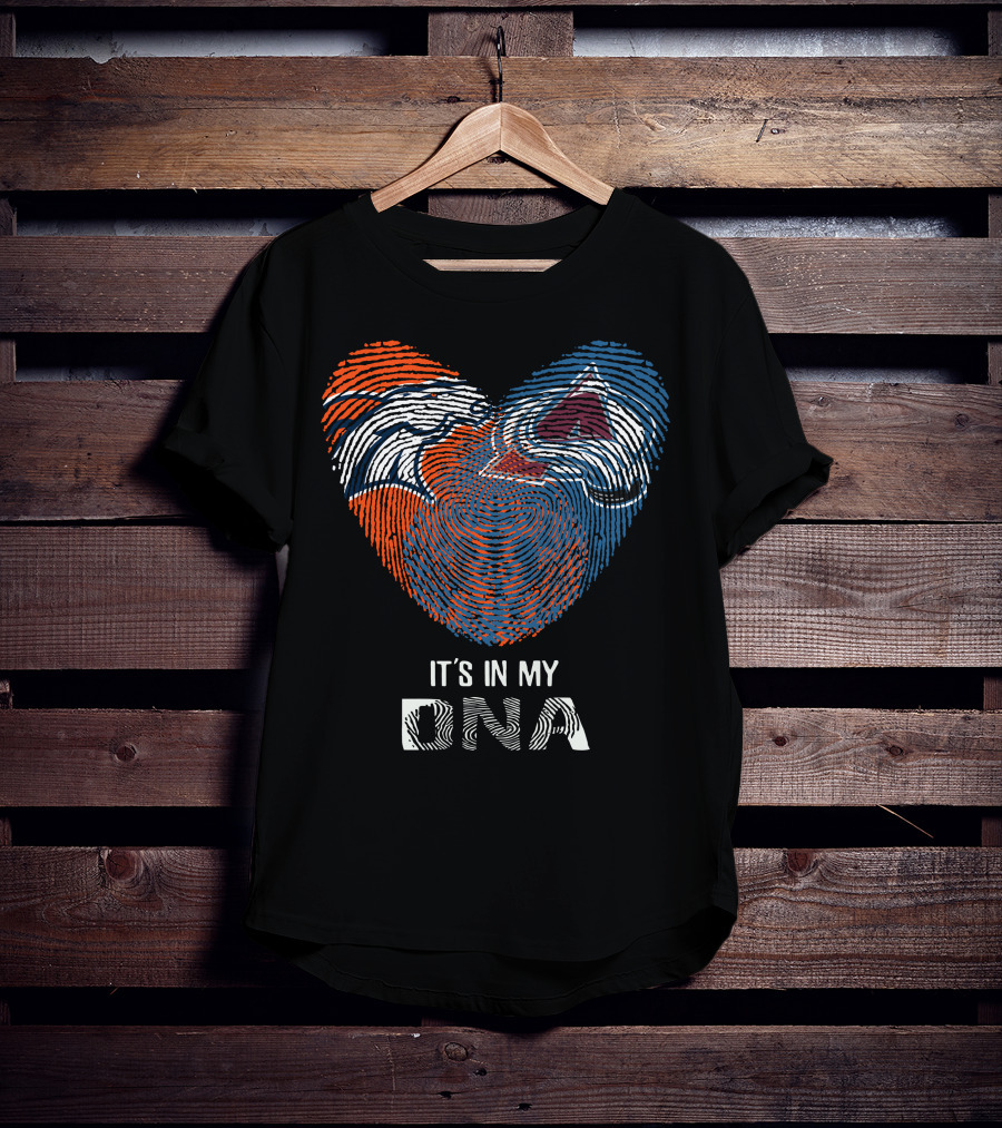 Broncos Avalanche It's In My DNA Fingerprint Heart T-Shirt