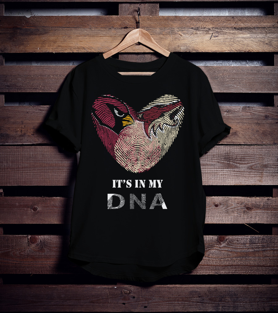 Cardinals Arizona Coyotes It's In My DNA Fingerprint Heart T-Shirt