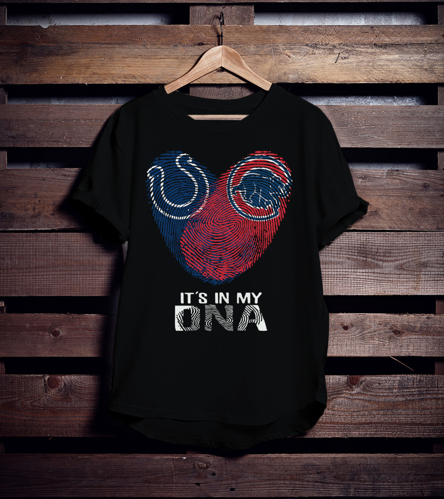 Colts Cubs It's In My Dna Fingerprint Heart T-Shirt