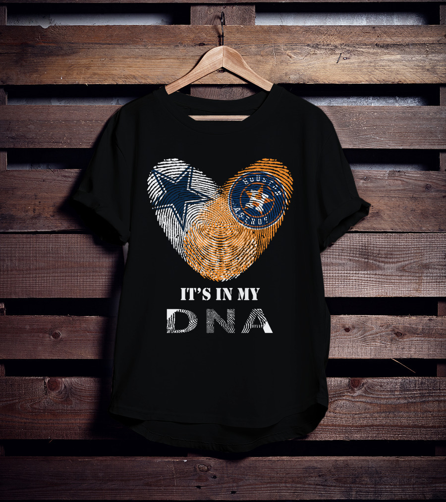 Cowboys Astros It's In My DNA Fingerprint T-Shirt