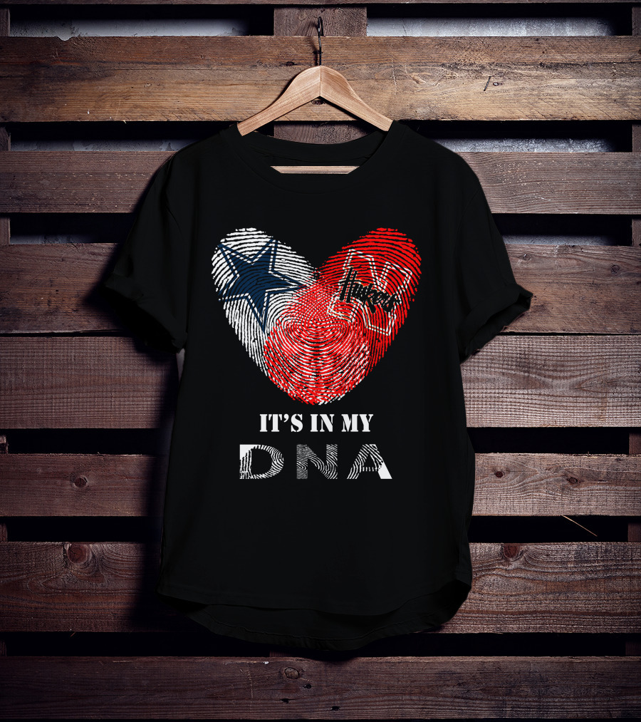 Cowboys Huskers It's In My DNA Fingerprint T-Shirt