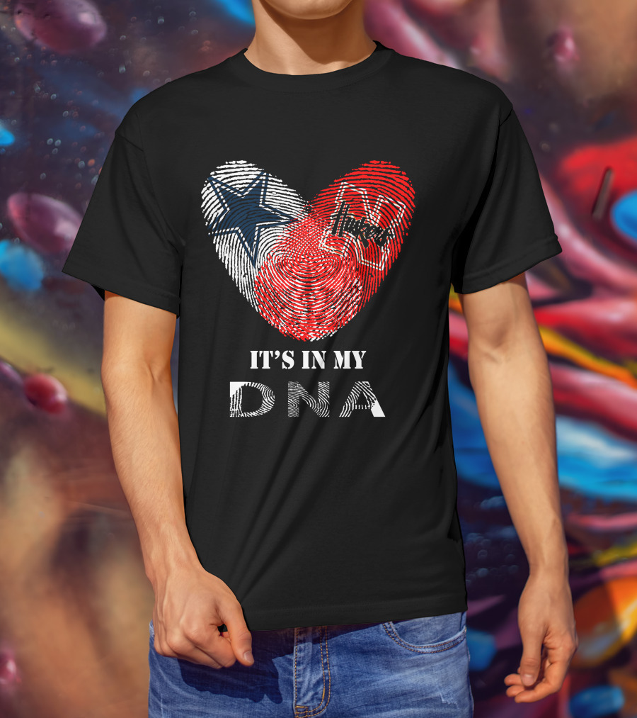 Cowboys Huskers It's In My DNA Fingerprint T-Shirt