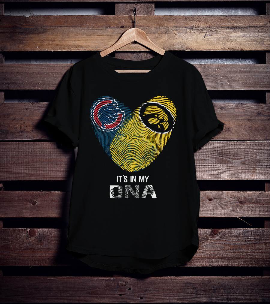 Chicago Cubs Iowa Hawkeyes It's In My Dna Fingerprint Heart T-Shirt