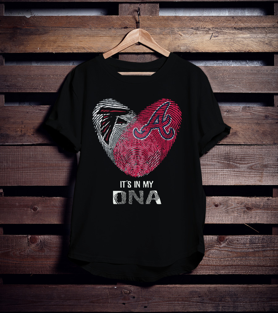 Falcons Braves It's In My DNA Fingerprint Heart T-Shirt