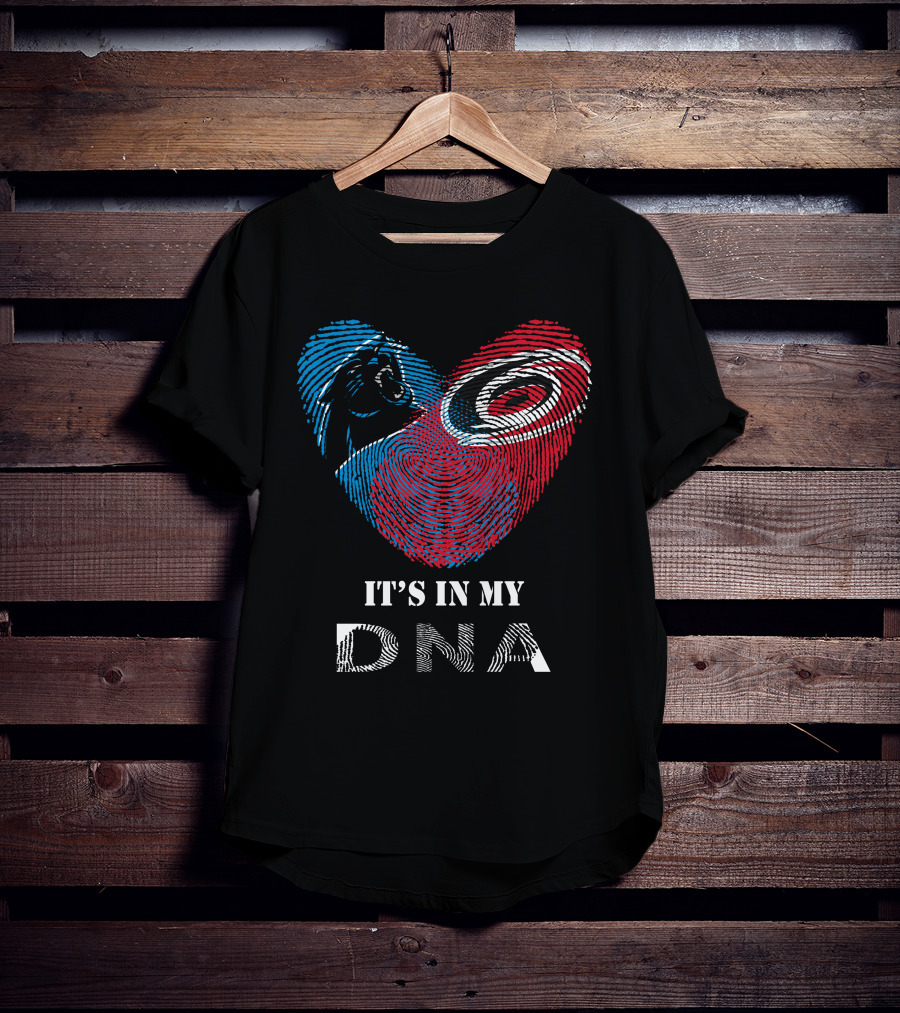 Panthers Hurricanes It's In My DNA Fingerprint Heart T-Shirt