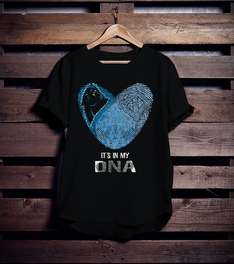 Panthers Tar Heels It's In My DNA Fingerprint Heart T-Shirt