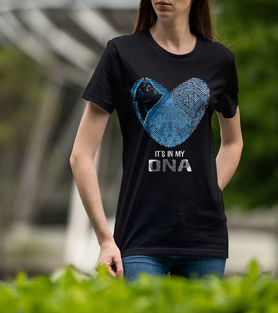 Panthers Tar Heels It's In My DNA Fingerprint Heart T-Shirt