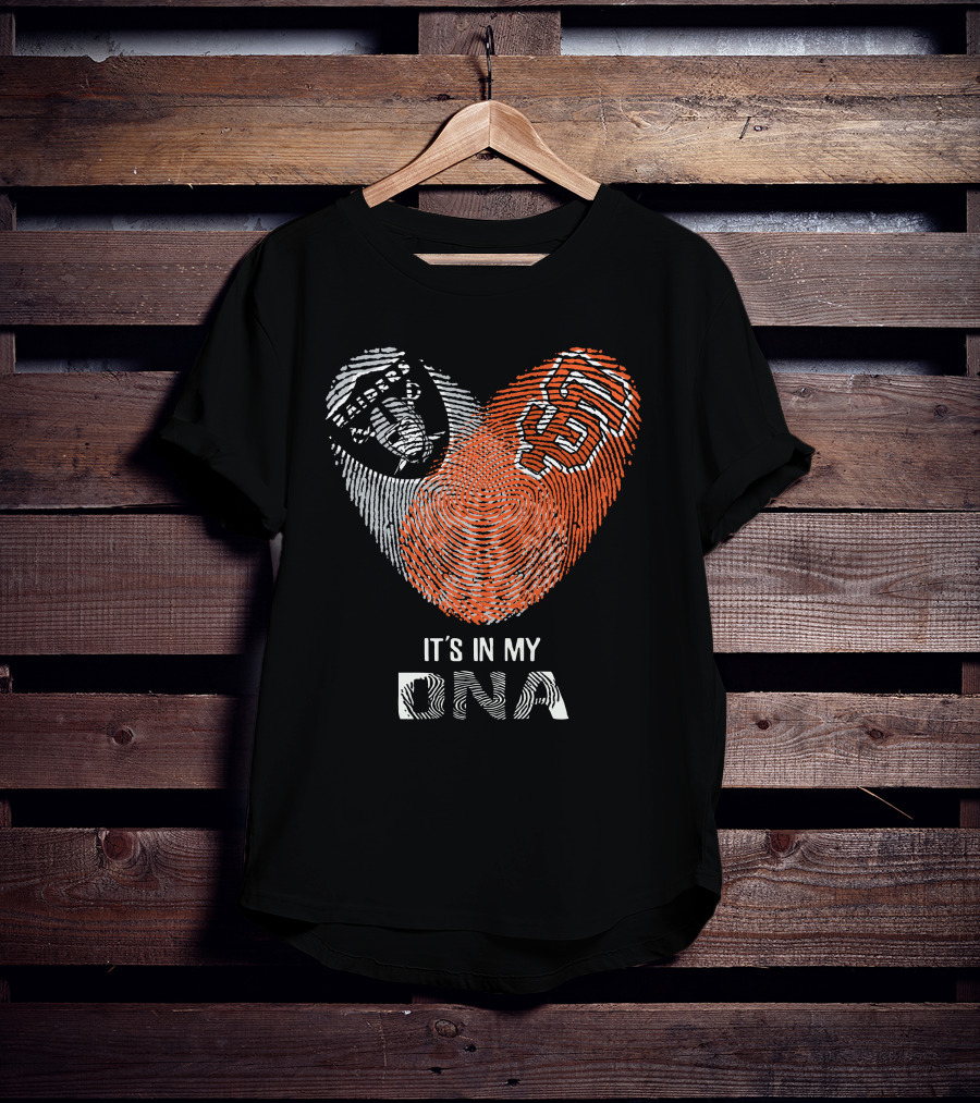 Raiders Giants It's In My DNA Fingerprint T-Shirt