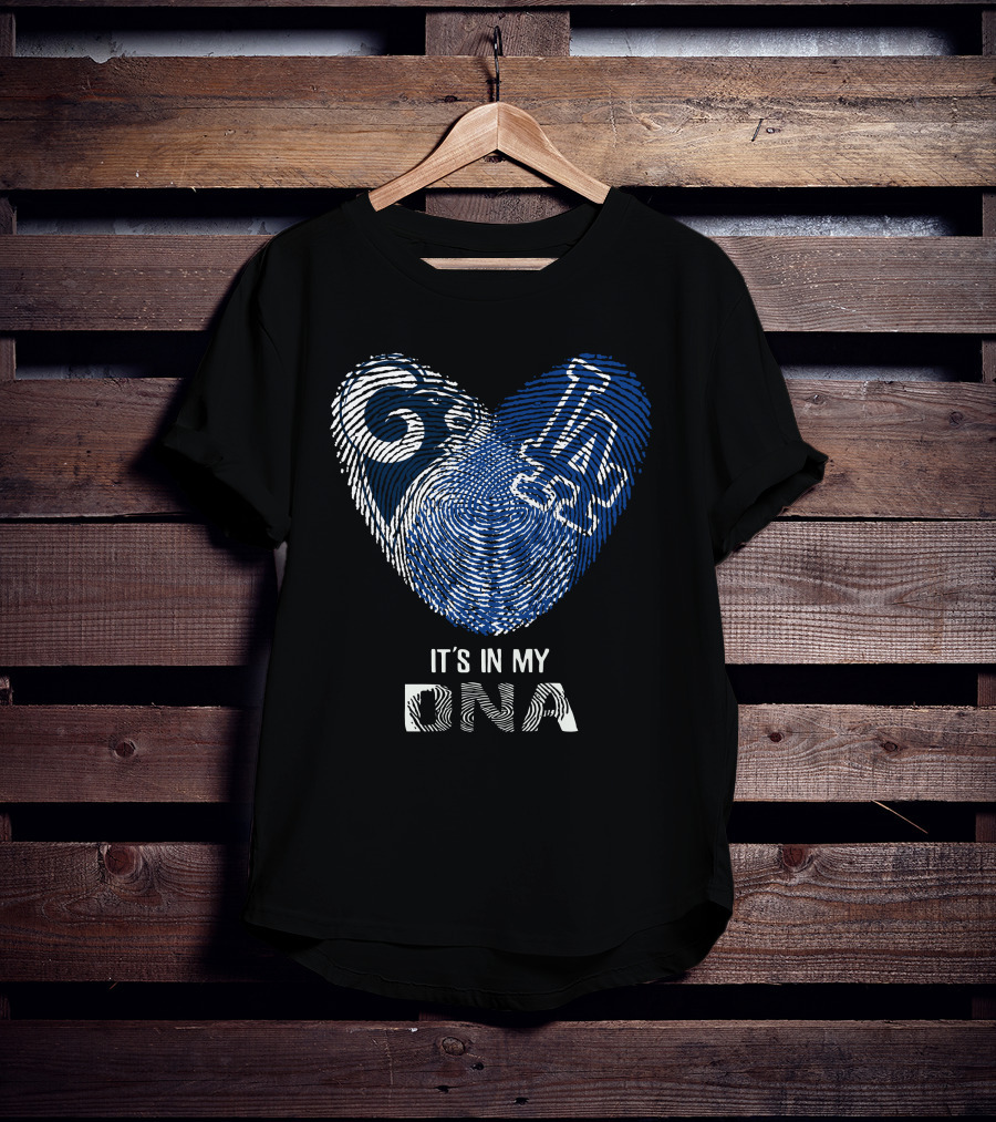 Rams Dodgers It's In My DNA Fingerprint Heart T-Shirt