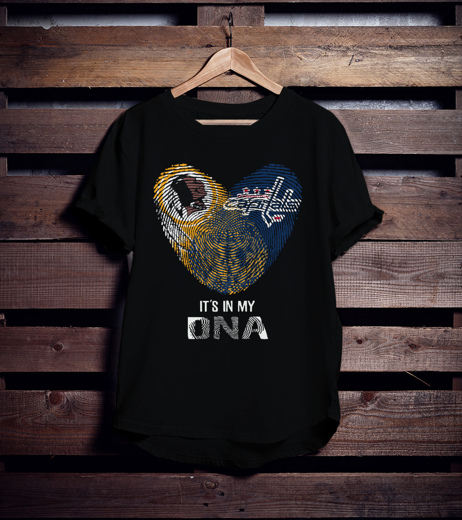 Redskins Washington Capitals It's In My Dna Fingerprint Heart Fan Pride T-Shirt