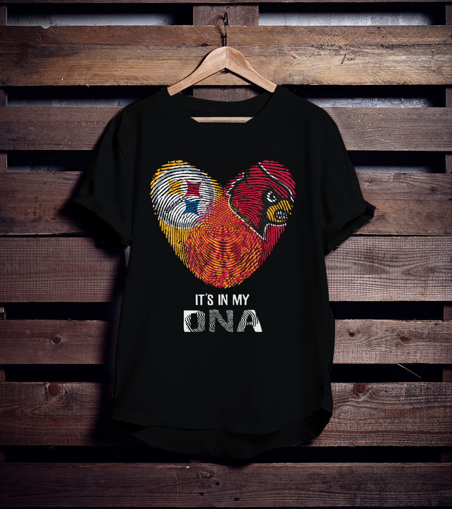 Steelers Cardinals It's In My DNA Fingerprint Heart T-Shirt
