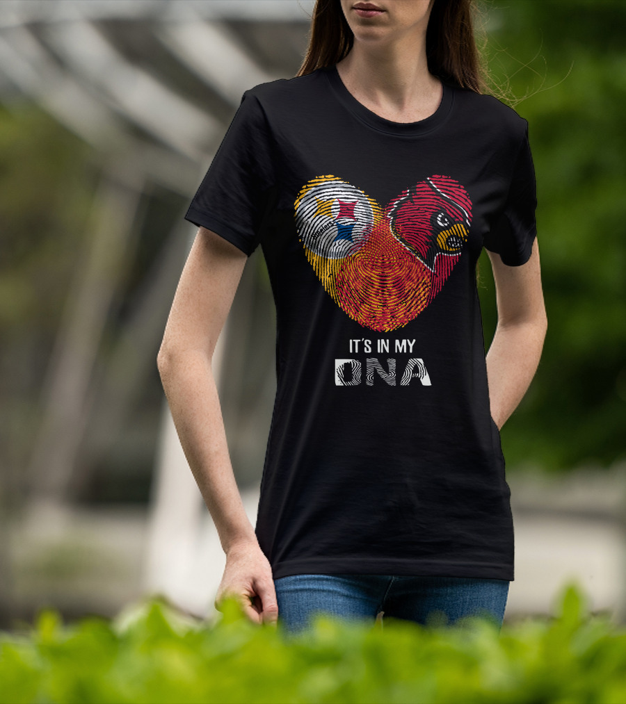 Steelers Cardinals It's In My DNA Fingerprint Heart T-Shirt