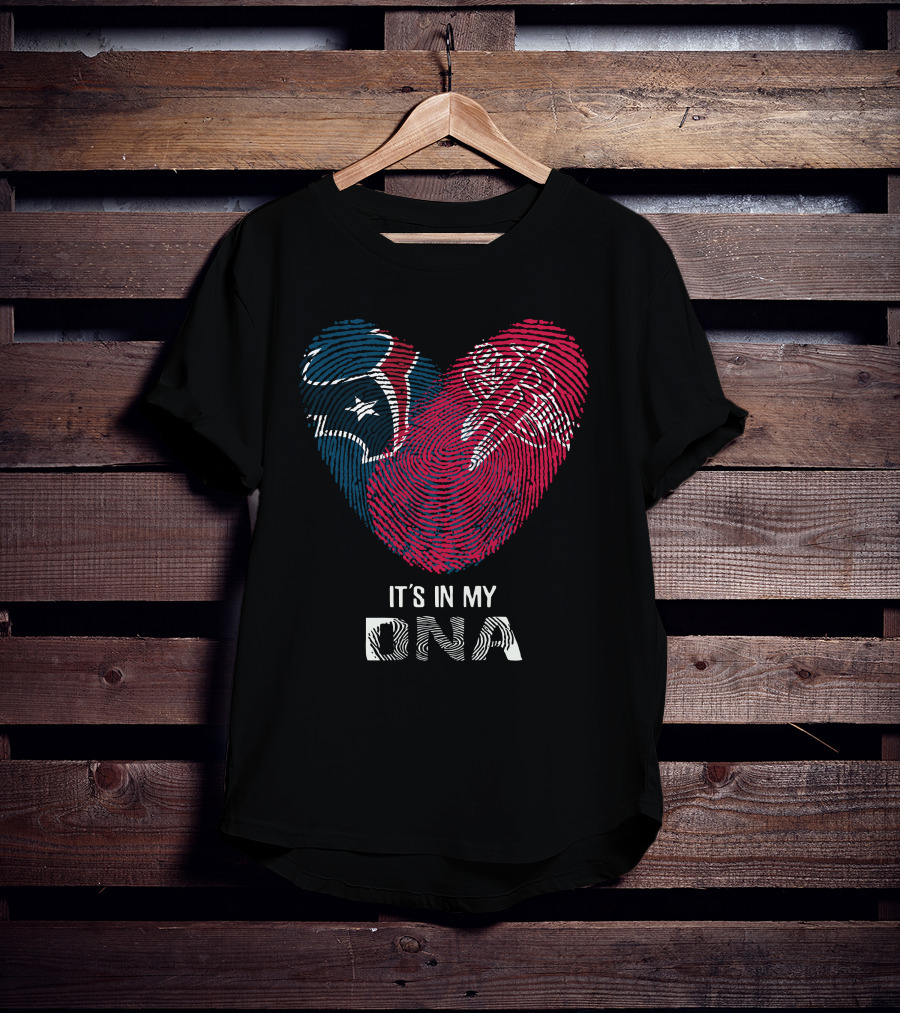 Texans Rockets Fingerprint Heart It's In My DNA T-Shirt